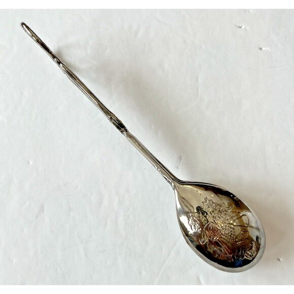 Vintage Italian Scissor Tongs Silverplate Fork and Spoon shape Fruit design - Picture 4 of 8